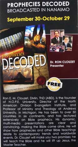 Prophecies decoded flyer